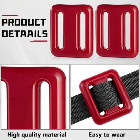 Two Pack Red Diving Weight Belt Set With Vinyl Coated Lead Weights 1 Lb Each 0.5 Kg Dual Weight Blocks For Flexible Buoyancy