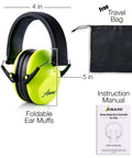 Kids Noise Canceling Ear Muffs With 25dB NRR ANSI Certified Hearing Protection For Children And Toddlers, travel bag included