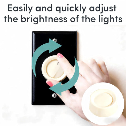 Hand adjusting Beige Rotary Dimmer Switch Knob Pair Universal Replacement For Lutron D600P D603P And DNG600P on wall
