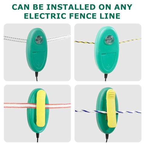 Electric Fence Tester With LED Indicator Lights For Pulsed Energizers Clip On Fence Wires Or Tape Fences Up To 40mm Tape Width on fence line