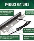 12 Inch LED Hardscape Lighting Kit for Paver Walls and Steps Low Voltage with Aluminum Housing and Stainless Bracket