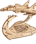 Ghost Of Kyiv Ukrainian Fighter 3D Puzzle Jet Model Kit With Movable Ailerons Wing Flaps And Tail Rudders Retractable Landing Gear MiG 29 Military Aircraft Replica Built For Builders And Collectors Who Dig Real Jet Details, wooden 1:72 hover display