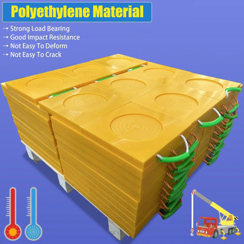 Rock Solid Outrigger Pads For Cranes And Boom Lifts Heavy Duty Camper Leveling Blocks Anti Slip Stabilizer Mats Keep Your Rig Planted No Sinking Nonsense Stackable Landing Pads For Fire Trucks And Tree Crews 6 Piece Kit