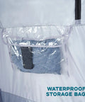 Outdoor Privacy Shower Tent With Dressing Room And Portable Toilet, waterproof storage bag inside view