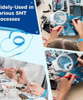 Sixteen Pack Anti Static Wrist Straps With Ground Wire And Adjustable Cords For Electronics ESD Protection in use on SMT line