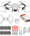 DJI Mini 2 Series Drone Accessories Kit With 16 Pro Grade Low Noise Propellers, guards, gear extensions, and gimbal cover.