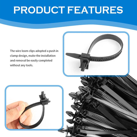 130 Piece Car Wire Loom Clips Kit With Five Sizes Push In Wire Harness Clamps Keeps Cables Neatly Sorted Universal Loom Clips