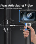 Dual Lens Two Way Articulating Borescope Camera With Light 5 Inch Endoscope Inspection Camera Slim 0.25 Inch Probe Waterproof 5 Foot Snake Camera For Automotive Mechanics And Engine Inspections, 2-way probe