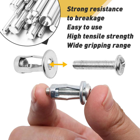 Close-up view of 20 Pcs M4 X 20 Hollow Door Anchor Set For Hollow Walls Stainless Steel Cavity Fixing Anchors, demonstrating size and design.