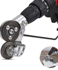 DIY Sheet Metal Nibbler Attachment For Drill 2025 Upgraded Metal Cutter with adapter shown cutting metal, close-up view