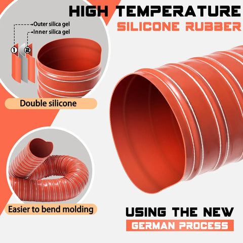 3 Inch Intake Hose For Auto Air Duct System With Double Layer Silicone Flexible Ducting High Temp Heat Resistant Vacuum Hose Red 1 Meter Length For Brake Cooling And Induction Air Intake For Your Ride