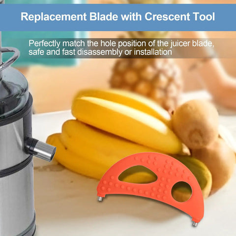 Red crescent tool beside Jack Lalanne Power Juicer showcasing Must Have Replacement Tool Kit For Jack Lalanne Power Juicer CL003AP E1188 E1189 MT1000 Easy Install Juicer Parts For Home Use Not Endorsed By Jack Lalanne
