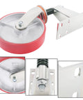 Built Tough 8 Inch Fence Gate Wheel For Metal Tube Gates With Smooth Rolling PU Tread And Solid Steel Core Supporting Up To 800 Pounds With Zero Sweat U Bolt Mounting close-up view of wheel components.