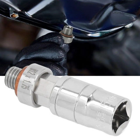 Dude You Gotta Grab This M12x1.75 Oil Drain Plug Kit Made From Top Tier Stainless Steel For Your Oil Pan Thread Repair That CNC Cuts Precision And Fits Perfectly For Serious Mechanics Or DIY Gear Heads Needing A Fast Fix Without Breaking The Bank. M12x1.75 stainless steel oil drain plug kit with wrench socket for oil pan thread repair