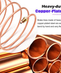 Pro Grade One Quarter Inch Copper Coated Brake Line Kit With Twenty Five Feet Of Flexible Tubing And Sixteen Inverted Flare Fittings