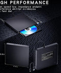 External Blu Ray Drive Reader And Burner With USB 3.0 And Type C Fast 6X BD DVD CD Read Write Supports Blu Ray BD R BD RE And DVDs Plug And Play For PC Windows Seven Through Eleven Black, 5.6in carbon fiber design