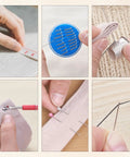 Go Ready 67 Piece Sewing Kit With Threads Needles Scissors And More For Travel Home And College A DIY Repair Gift Set in use