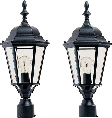 Westlake 1 Light Outdoor Post Lantern With White Finish And Clear Glass Shade, Mediterranean Style Driveway Garden Post Light For Killer Curb Appeal, Weather Resistant Cast Aluminum Model 1005WT
