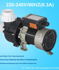 Heavy Duty 1.5 Horsepower Hot Tub Spa Pump Replacement Delivering Sweet Kickin Flow And Power 163 Gallons Per Minute With Two Inch Plumbing For Fast Swap close-up view of pump motor with electrical specifications