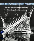 Heavy Duty Locking Drawer Slides 76mm Wide For File Cabinets And Tool Trucks, 3 Fold, 1 Pair, Sturdy Locking Mechanism That Keeps Drawers From Sliding Open In Transit, blue zinc plated steel