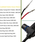 Crankshaft Position Sensor For Harley Touring Dyna Electra Glide Road King FXD Wide Glide Screamin Eagle 2000 2001 2002 2003 Replacement 32798 00B 32798 00A OEM Quality Performance Upgrade Ride Ready, black sensor with red and black leads