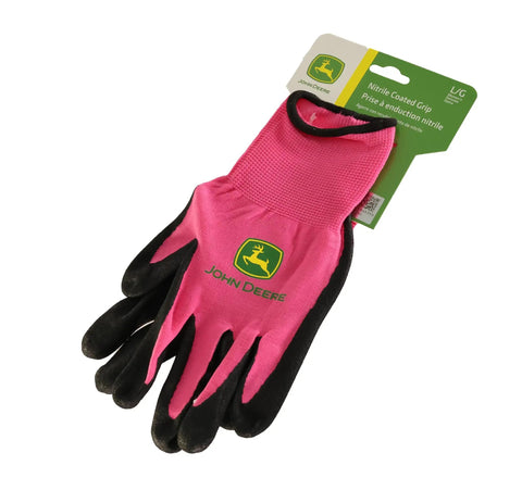 Women’s Nitrile Foam Palm Dipped Work Gloves With Elastic Wrist And Band Top Cuff, Light-Duty Grip For Wet Or Oily Conditions, Black And Pink