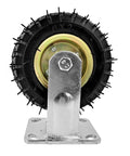 8 Inch Heavy Duty Pneumatic Rubber Caster Wheel with steel mount plate, featuring ball bearings for smooth rolling and sturdy swivel mechanism.
