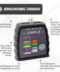 8 Port Coax Cable Tester Mapper And Toner With Color Coded Remotes, ergonomic design with LED display and tone generator