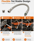 Heavy Duty 3/8 Inch NPT Engine Oil Drain Hose Kit With 18 Inch Extension For Easy Fluid Transfer During Quick Car Maintenance And Routine Service Sessions.