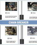Amazon chain breaker tool kit for motorcycles, 18-piece steel set with black handle; 2.2-5.0 mm break tips.