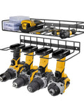 Heavy Duty Floating Power Tool Organizer Wall Mount Rack For Tools And Drills Two Pack Garage Storage Solution With Included Hooks