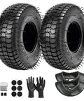 Heavy Duty 9x3.50-4 Tire And Inner Tube Set With Bent Valve Stem For Go Karts Scooters Mini Bikes Lawn Mowers Two Pack