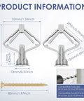 Heavy Duty Drywall Anchor Kit With 30 Self Tapping Screws For Hollow Walls Butterfly Expansion Fasteners dimensional details