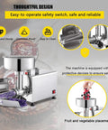 Premium 220 Stainless Steel Commercial Electric Food Strainer And Press Machine For Puree, Sauce, And Juice Making with safety switch.