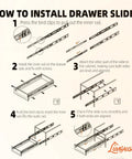 How to install Heavy Duty Full Extension Drawer Slides with Rock Solid Side Mount Build illustrated step-by-step guide.