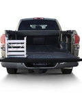 Truck Pal Tailgate Ladder For Pickup Trucks Lightweight Aluminum Access Step Supports Up To 300 Lb Duty Rating Fits Open Tailgates Up To 38 Inches Safe Quick Bed Access And Self Storage Convenience, rear view