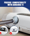 Heated Tubing Replacement For Sleep Apnea Machines Compatible With Air Sense 11 And Air Curve 11 attached to machine