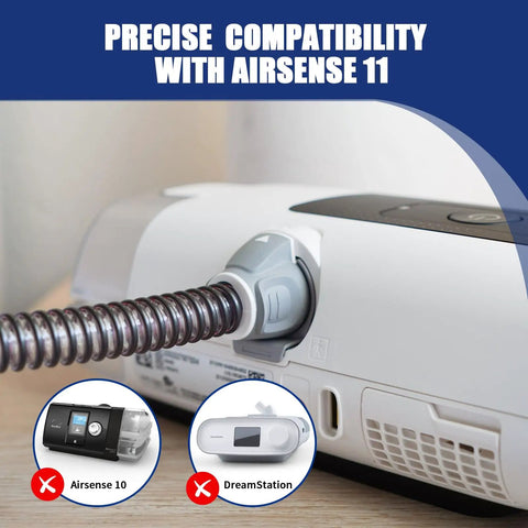 Heated Tubing Replacement For Sleep Apnea Machines Compatible With Air Sense 11 And Air Curve 11 attached to machine
