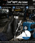 Heavy Duty Right Angle Air Die Grinder Kit 37 Piece Set With 1 4 And 1 8 Inch Collets Compact 90 Degree Head with air inlet connection.