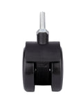 Front view of 2 Inch Shelving Caster Swivel Stem Wheel with 1/4-20 Thread Stem for small shelves and furniture, pack of 4, no brakes.