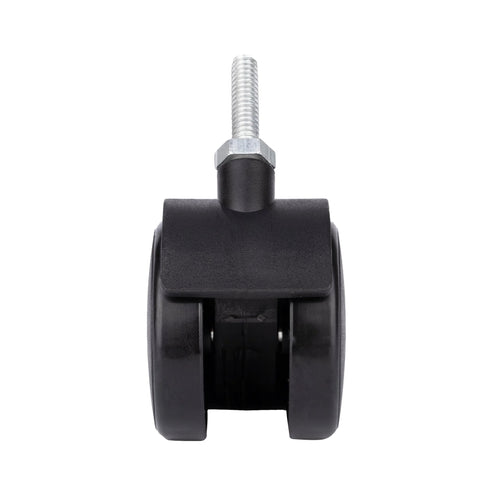 Front view of 2 Inch Shelving Caster Swivel Stem Wheel with 1/4-20 Thread Stem for small shelves and furniture, pack of 4, no brakes.