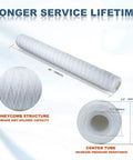5 Micron Sediment Water Filter String Wound Polypropylene Cartridge 2.5 Inch OD By 20 Inch Length with honeycomb structure
