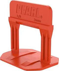 Tile Leveling System With Interlocking Clips And Wedges One Eighth Inch Red For Fast DIY Install Eliminates Lippage And Sets Grout Spacing Box Of Two Thousand, red clip detail view.