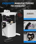 Dual Electric Fuel Pump Module With Sending Unit Fits 2011 2015 Jeep Grand Cherokee And Dodge Durango 3 6L V6 Replacement SP7108M SP7109M Compatible Upgrade For Reliable Fuel Delivery And Plug And Play Easy Install shown with manufacturing features.