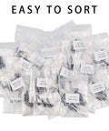 Assorted carbon film resistors, 2W, 25 values, 0.68Ω-1MΩ, 250 pcs in clear plastic bags