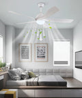 Ceiling Fan with Light Wireless Control Silent Pure Copper Motor for installed in a modern bedroom, enhancing airflow and lighting.