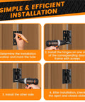Bulletproof 12 Pack Stainless Steel Mini Folding Butt Hinges Slick Low Profile Design installation steps with tools on wood surfaces.