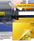 Adrattnay gold acrylic mirror sheets, 8x8 inches, 1/8 inch thick, 3-pack with protective film