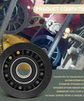 Idler Pulley For Husqvarna AWD Lawn Equipment Replaces 587969201 shown with belt and machinery in background