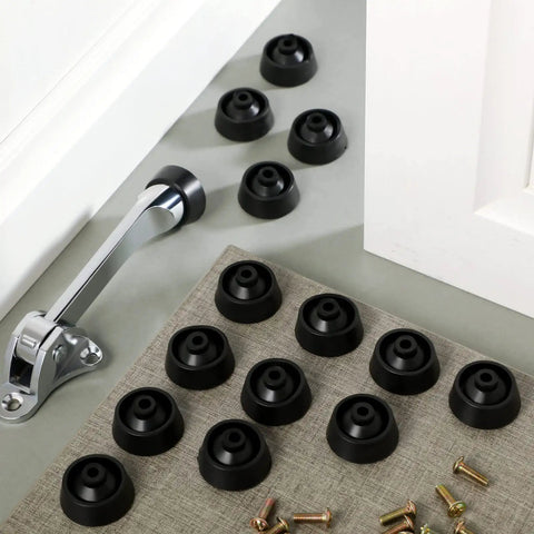 15 Pack Door Stop Rubber Tips With Screws Replacement Tips For Door Stops Black Rubber Stoppers Protect Floors And Walls No Fuss Easy Install Built To Last Guard displayed in grid layout.